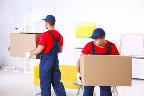 Removal team planning a home move in Battersea with boxes and furniture