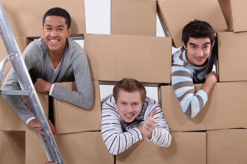 Careful loading of items into a moving van in Battersea
