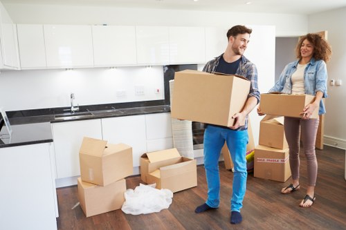 Local movers transporting office furniture in Battersea